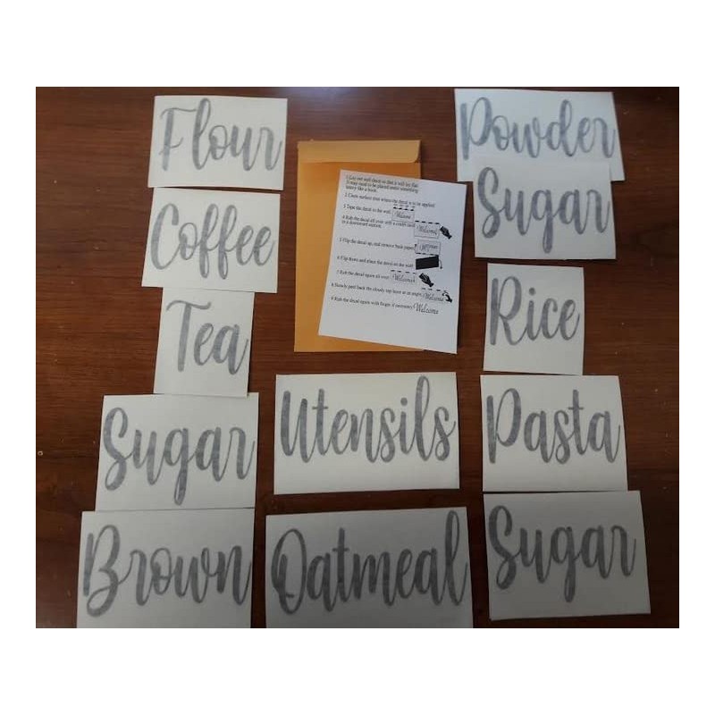Thistle Brook Cottage Flour Coffee Sugar Tea Decal Stickers Labeling
