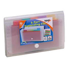 1 x A6 Small Expanding 6 Part Expanding File Folder Stud Wallet Case Organiser