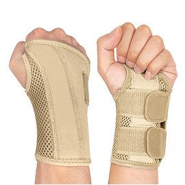 NuCamper Breathable Wrist Support, Wrist Bandage with Metal Splint, Stabiliser, for Men and Women, Adjustable, for Arthritis, Tendonitis, Sprains