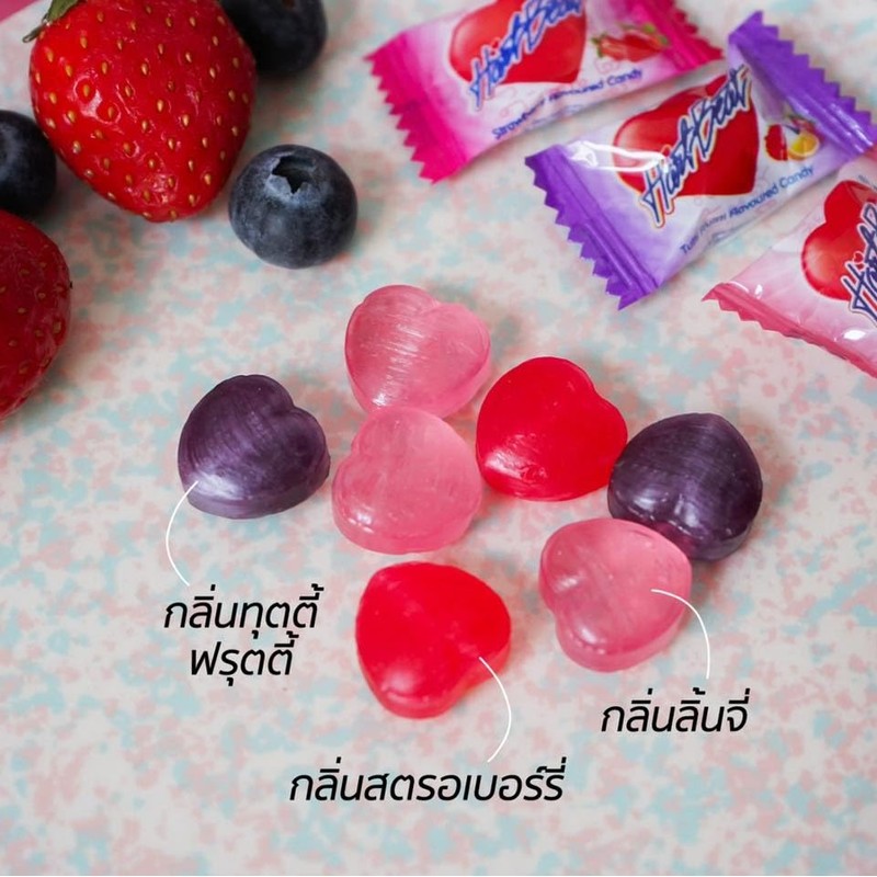 Heartbeat Lychee Flavor Heart Shaped Hard Candy, (100 Counts), 10.58