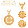 ADMETUS Gold Compass Necklace Sterling Silver Compass of Life Travel
