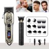 Kit 2 Cortapelos Led Usb-c Para Cabello Y Barba Negro