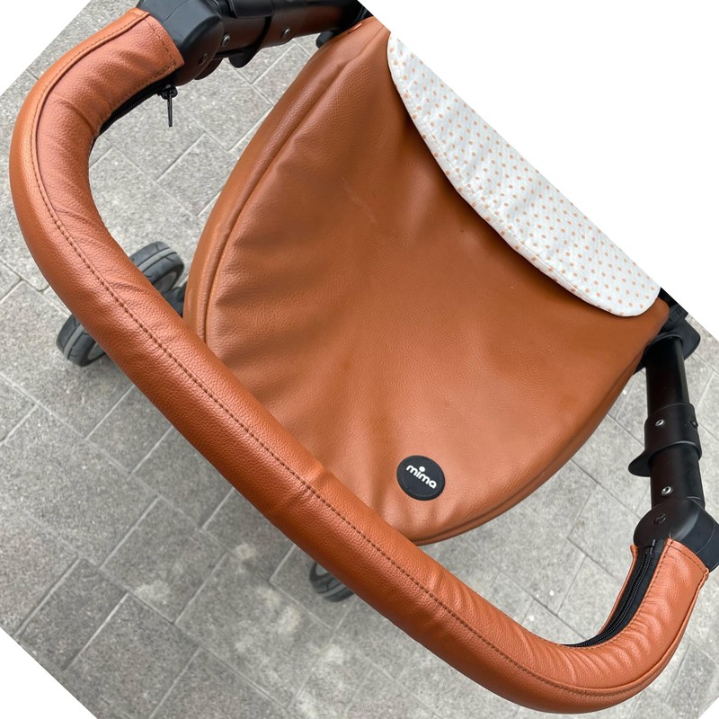 Baby Stroller Leather Armrest Handle Cover Compatible with Mima Xari