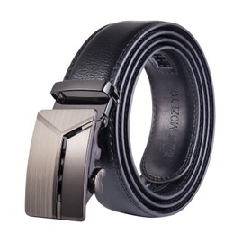 MOZETO Men's Ratchet Leather Dress Belt, Adjustable Slide Belt for Men with Automatic Buckle in Gift Box