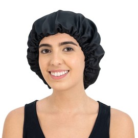 Santa Clara Satin Hair Nightcap Anti-Frids Black Brazilian Hair Care Touca de Cetim Anti-frizz