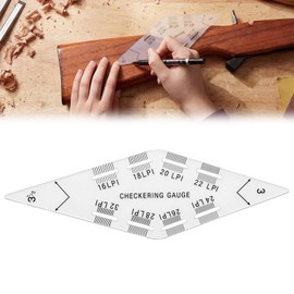 Shappy Gunstock Checkering Gauge - Gunsmith Precision Tool for Marking & Measuring, Transparent Gunstock Measuring with 16, 18, 22, 24, 26, 28, 32 LPI for Accurate Pattern Marking and Layout