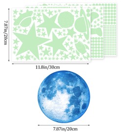 1106Pcs Glow in The Dark Stars for Ceiling Glow in The Dark Moon and Planet Wall Stickers Luminous Astronaut Universe Galaxy Space Wall Stickers Outer Space Decal for Kids Boys Bedroom