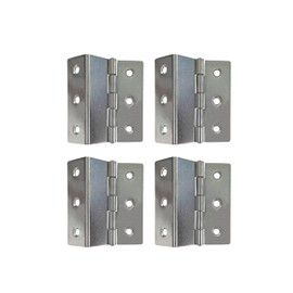 QCAA Heavy Duty 3 Fold Retro Chest Hinge, Half Surface for Chest, Cabinet, Furniture, 3" x 1.8mm, Nickel Plated, Made in Taiwan, 4 Pack