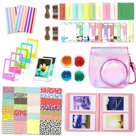 Leebotree Instant Cameras Camera Accessories Compatible with Instax Mini 12 Instant Camera Includes Bag/Album/Frame Sticker/Corner Sticker (Magic Pink)
