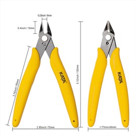 Side Cutters Small 1 Piece 5 Inch Wire Cutter Mini Precision Pliers Multifunctional Cable Cutter Angled Cutting Pliers for Model Making, Fine Wires, Electronics, Cable Ties, Yellow
