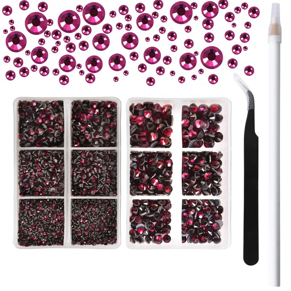 AARDWO 6616pcs Hotfix Rhinestones 5 Sizes Flat Back Nail Gems
