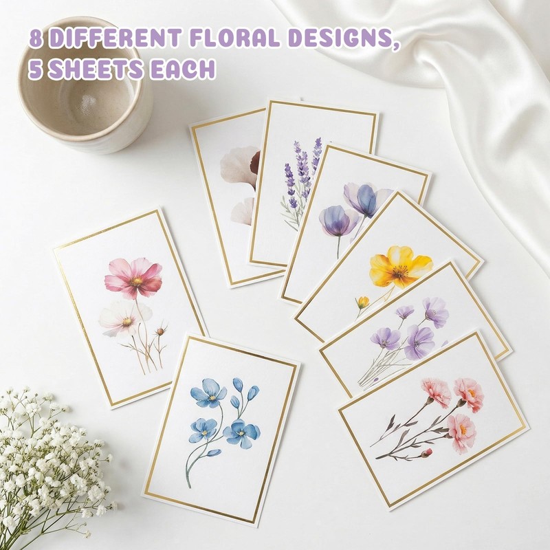Tlenpo 40 Pack Blank Cards with Envelopes & Stickers