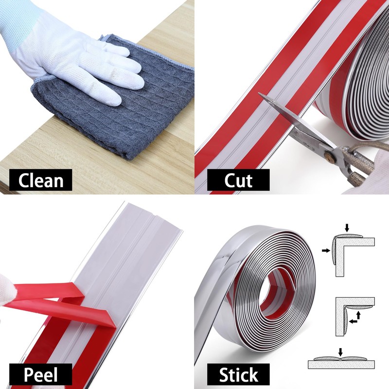 Trimold Multifunctional Wall Shaping Trim Corner Guards, Caulk Strip, Application