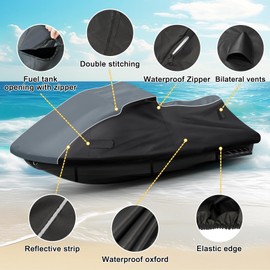 QUNSUNUS Jet Ski Cover for 2010-2025 Seadoo GTX,RXT,RXT-X with Cotton Inner
