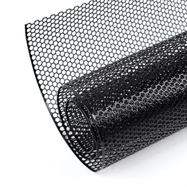 AggAuto Universal 40"x13" Car Grill Mesh - Aluminum Alloy Automotive Grille Insert Bumper Honeycomb Hole 6mm Spacing 1mm, One of the Most Multifunctional Shape Grids 100x33cm Black