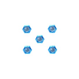 Tamiya Hop-Up Options OP.1155 0.1 inch (3 mm) Aluminum Thin Lock Nut (Blue, 5 Pieces) 54155