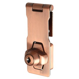 Alise Keyed Hasp Lock,4 Inch Safety Packlock Clasp Hasp Lock Latch with Lock,Door Hinge Lock with Keys Keyed Locking Hasp for Cabinets Closets Doors,Red Bronze