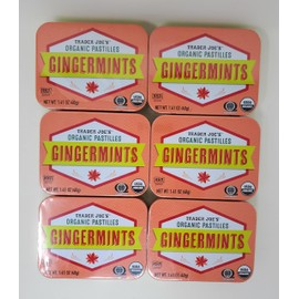 Trader Joe's Organic Pastilles Gingermints, Net Wt. 1.41oz /40g (Pack of 6)