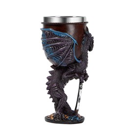 Ottalent Purple Flame Dragon Goblet with Stainless Steel Insert, Fantasy Dungeons and Dragons Gift,Wine Chalice Cup