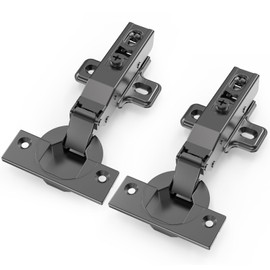 Chibery 10 PCS Full Overlay 3/4 inch Overlay Soft Close Hinges, Clip ON Plate, 105 Degree, Silent Hydraulic, Black Frameless European Concealed Hinge for Kitchen Cabinet Door, Wardrobes, and Bookcases