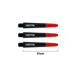 WINMAU Dart Shaft - Vecta Polycarbonate Dart Shafts - 1 Set per Pack (Total 3 Dart Shafts) - Professional Dart Accessories - Black & Red Intermediate Shafts