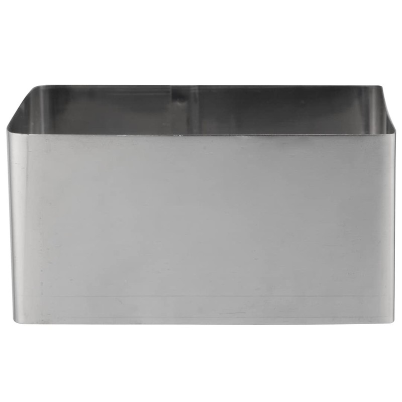 Restaurantware Pastry Tek Rectangle Stainless Steel Pastry Ring Mold -