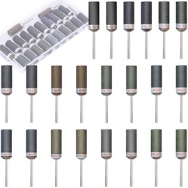 Waltool 22PCS Sanding Drums with 1/8"(3mm) Shank for Dremel, 180/240/320/400/600/800/1000/1200/1500/2000/2500 Grits Sandpaper Rotary Tool Accessories
