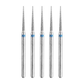sourcing map 5pcs 120-140 Grits Diamond Grinding Bit 1.4mm Tapered Head 2.35mm Shank 14mm Length Stone Sanding Drill Bits Rotary Tool for Ceramic Glass Nails Grinding Polishing