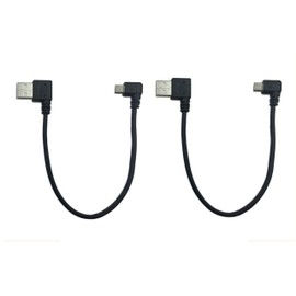 CERRXIAN 9Inch Micro USB Cable Combo Right Angle Micro USB 5 Pin Male to USB 2.0 Type A Right Angle Male Data Sync and Charge Cable (Black)(2-Pack,RR)