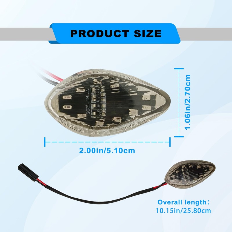 Motorcycle LED Front Flush Mount Turn Signal Light, Brake Blinker
