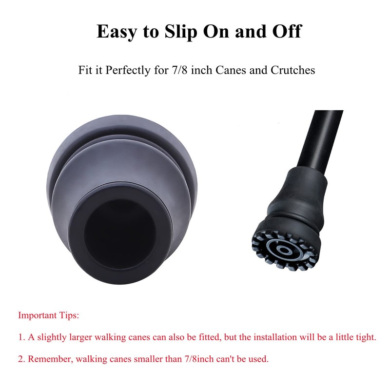 Rubber Cane Tips 7/8 Inch Heavy Duty Walking Cane Tips
