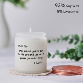 70th Birthday Gifts for Women, Men - Funny 70 Year Old Happy Birthday Gift for Friends, Mom, Dad, Grandma, Grandpa, Her - Lavander Scented Candles