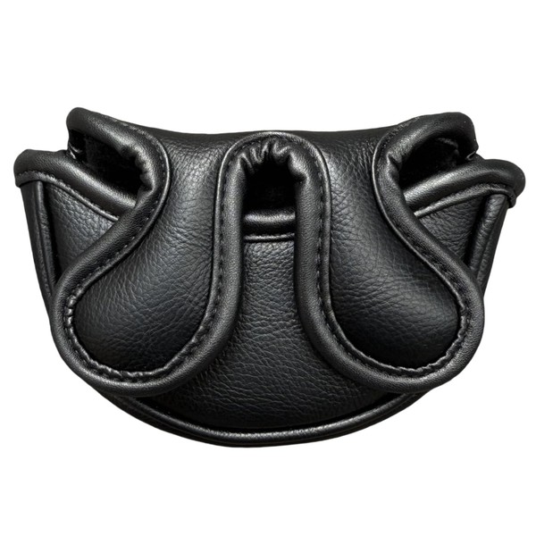 Classic Black/White Golf Putter Cover Magnetic, Center Shafted Mid Mallet