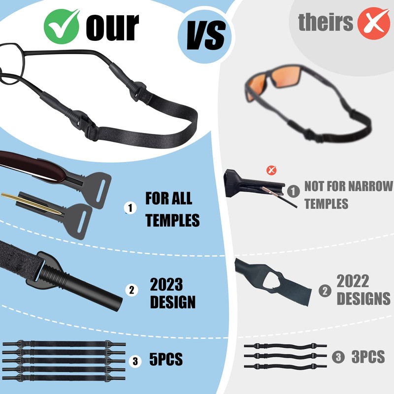 ANYGIFT Glasses Strap,5PCS Eyeglasses Strap Adjustable Sunglasses Strap for Men