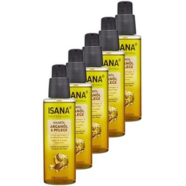 ISANA PROFESSIONAL Hair Oil Argan Oil & Care, 500 ml (5x 100 ml) - Damaged & dry hair - Care oil with argan & sunflower oil
