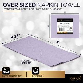 Dinner Napkins Disposable Guest Towels, Lavender Beverage Napkins Soft and Absorbent Paper Napkins Dinner Size for Party, Wedding, 8” x 4.5” 2 Ply Party Napkins, Pack of 40 - By Amcrate