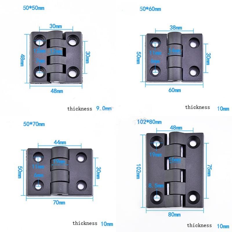 4 PCS Door Hinge, Black Plastic Folding Drawer Hinges for