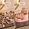 360° Rotating Makeup Organizer for Vanity – Multi-Compartment Cosmetic Storage