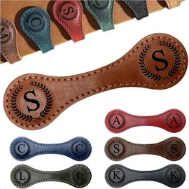 Marcapáginas magnético de cuero personalizado con 26 letras iniciales y clips magnéticos personalizados for leer.