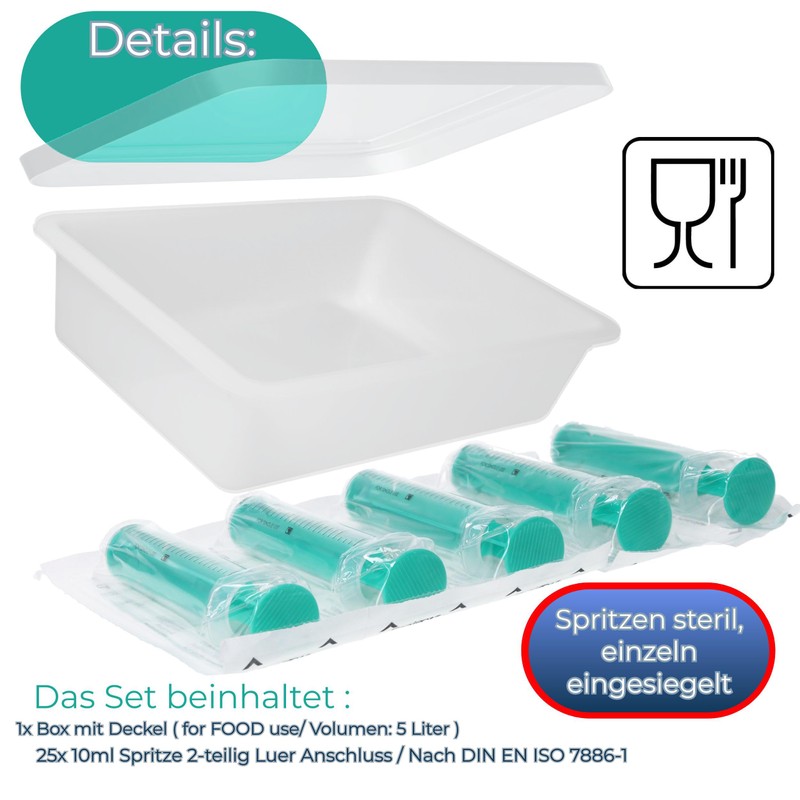 Horn Medical Disposable Syringe Set in Practical Horn Box -