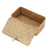 Wicker Basket, Hand-Woven Wicker Storage Container with Lid, Dustproof Multi-Purpose