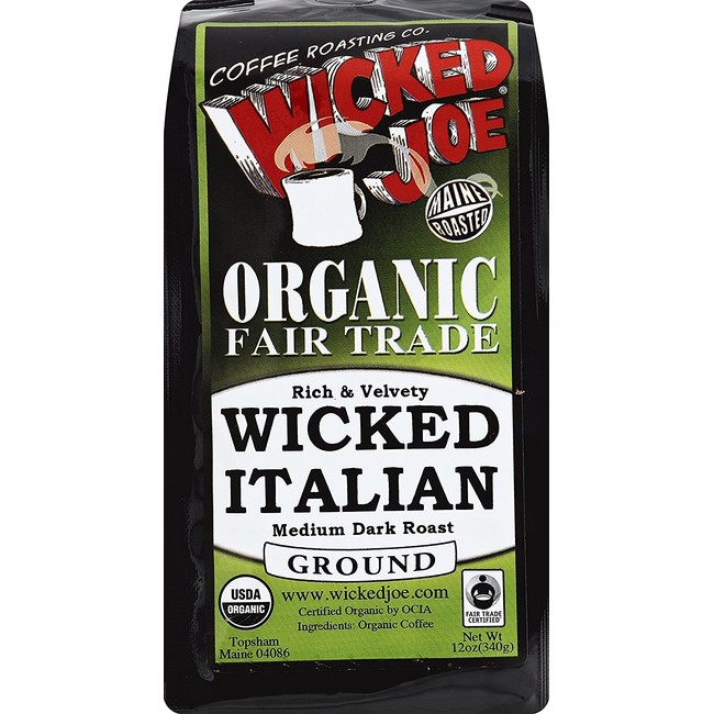 Wicked Joe Coffee Wicked Italian Medium Dark Roast Ground Coffee, 12 Ounce (Pack of 6)