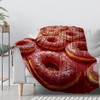 CUEBOS Donut Flannel Throw Blanket 50x60 Inch, Pink Delicious Frosted