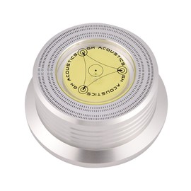 Vbestlife 50/60Hz Bubble Level Speed Detection Turntable LP Vinyl Disc Record Weight Stabilizer Clamp (silver)