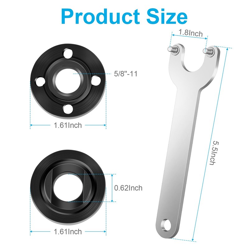 pwkauka 7PCS Angle Grinder Nut Angle Grinder Flange Wrench Kit,