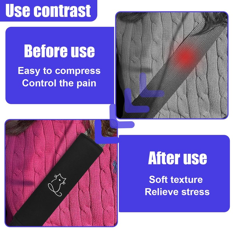 2PCS Car Seat Belt Covers for Neck Shoulder Protection, Cat
