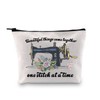 Sewing Makeup Bag Sewing Machine Theme Gift I Sew A