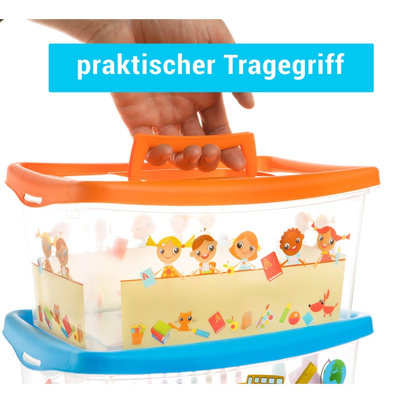 Children's Storage Boxes with Lid and Handle 4 Litre Transparent