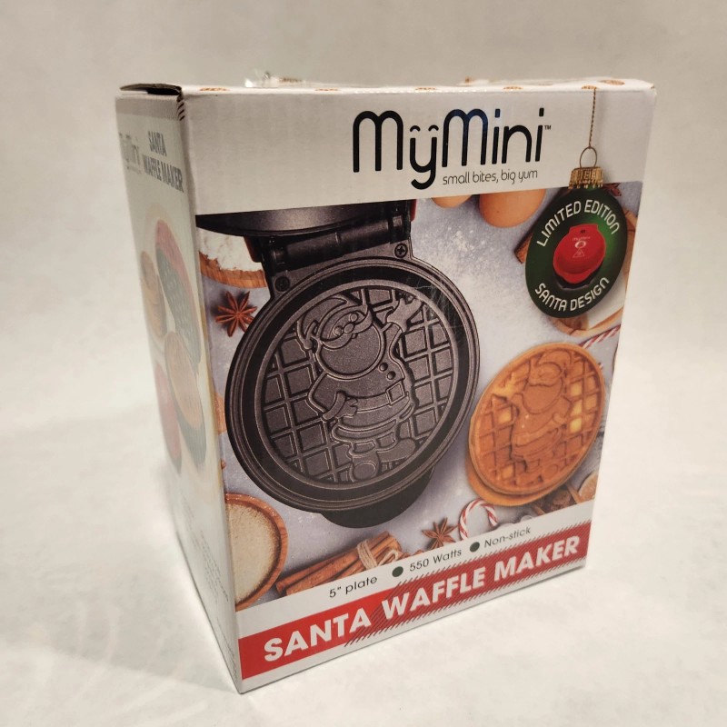 MyMini My Mini Santa Waffle Maker, 5" Plate, Non Stick,