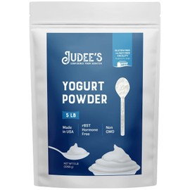 Judee’s Yogurt Powder 5 lb - 100% Non-GMO, rBST Hormone-Free - Gluten-Free & Nut-Free - Made from Real Dairy - Made in USA - Make Homemade Yogurt and Tangy Dips, Dressings, and Toppings